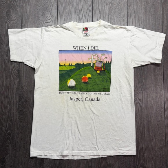 American Vintage Other - Vintage Golf When I Die 1990s Funny T Shirt Jasper Large Burry Balls Bag